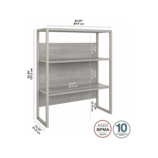 Bush Business Furniture Hybrid 36 "W Desktop Hutch, Platinum Gray (HYH236PG) - Image 3