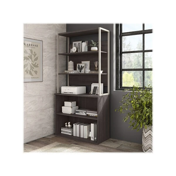 Bush Business Furniture Hybrid 36 "W Desktop Hutch, Storm Gray (HYH236SG)
