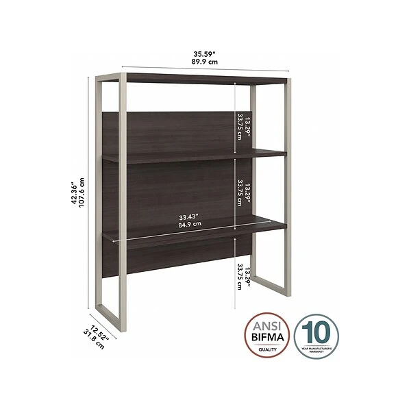 Bush Business Furniture Hybrid 36 "W Desktop Hutch, Storm Gray (HYH236SG) - Image 3