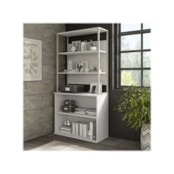 Bush Business Furniture Hybrid 36 "W Desktop Hutch, White (HYH236WH)