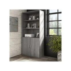 Bush Business Furniture Hybrid 5-Shelf 73"H Bookcase With Doors, Platinum Gray (HYB024PG)