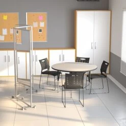 Flash Furniture Mobile Partition With Lockable Casters, 72"H X 24"W, Clear Acrylic (BRPTT013AC60183)