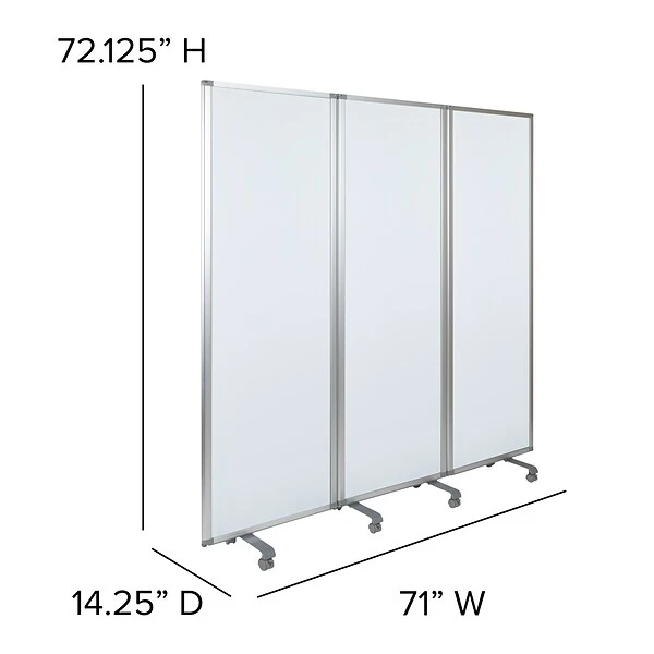 Flash Furniture Mobile Magnetic Whiteboard Partition With Lockable Casters, 72"H X 24"W (BRPTT0013M60183) - Image 4