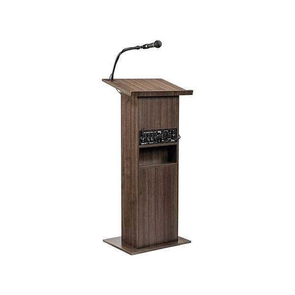 Oklahoma Sound Power Plus 46" Full Podium Lectern, Ribbonwood (111PLS-RW) - Image 3