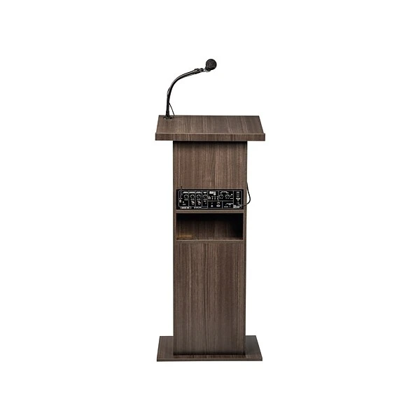 Oklahoma Sound Power Plus 46" Full Podium Lectern, Ribbonwood (111PLS-RW) - Image 4