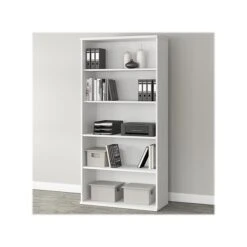 Bush Business Furniture Studio A 5-Shelf 73"H Bookcase, White (SDB7236WH-Z)