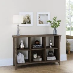 Bush Furniture Salinas 6-Shelf 30"H Cube Bookcase, Ash Brown (SAB148ABR-03)