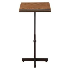 Oklahoma Sound Portable Presentation Series Adjustable Speaker Stand Podium 30-44"H, Medium Oak (70-MO)