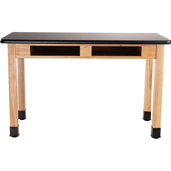 National Public Seating Wood Series Science Table, 24" X 60" X 30", Rectangle High Pressure Table, Black/Ash (SLT1-2460HB)
