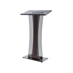 AdirOffice 47" Podium Lectern With Cover, Transparent Black (661-02-BLK)