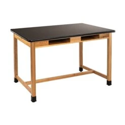 National Public Seating Wood Series Science Table, 30" X 72" X 36", Rectangle High Pressure Table, Black/Ash (SLT2-3072HB)