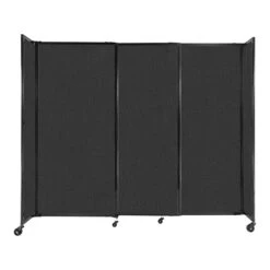 Versare StraightWall Freestanding Mobile Partition, 72"H X 86"W, Black Fabric (1472302)