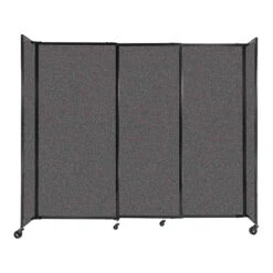 Versare StraightWall Freestanding Mobile Partition, 72"H X 86"W, Charcoal Gray Fabric (1472307)