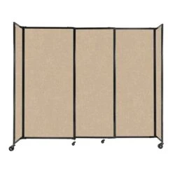 Versare StraightWall Freestanding Mobile Partition, 72"H X 86"W, Beige Fabric (1472301)