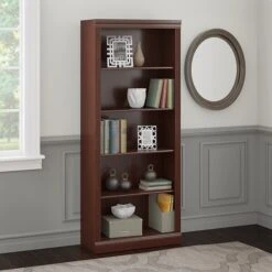 Bush Business Furniture Saratoga 30W Bookcase, Harvest Cherry