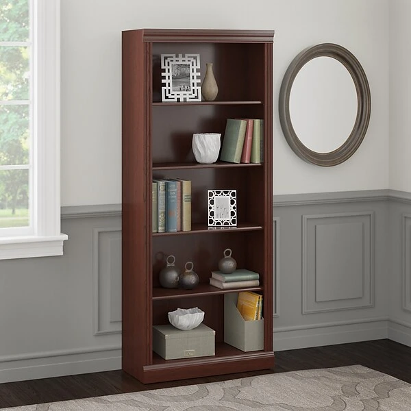 Bush Business Furniture Saratoga 30W Bookcase, Harvest Cherry