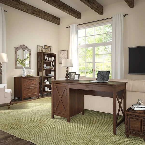 Bush Furniture Key West 5 Shelf Bookcase, Bing Cherry (KWB132BC-03) - Image 5