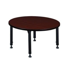 Regency Kee Adjustable 36" Round Activity Table, Height Adjustable, Mahogany (TB36RNDMHAPBK)