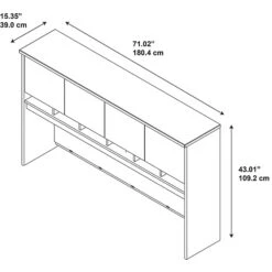 Bush Business Furniture 71 "W Desktop Hutch, Cherry (WC24477K)