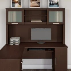 Bush Furniture Somerset 59.09 "W Desktop Hutch, Mocha Cherry (WC81831)