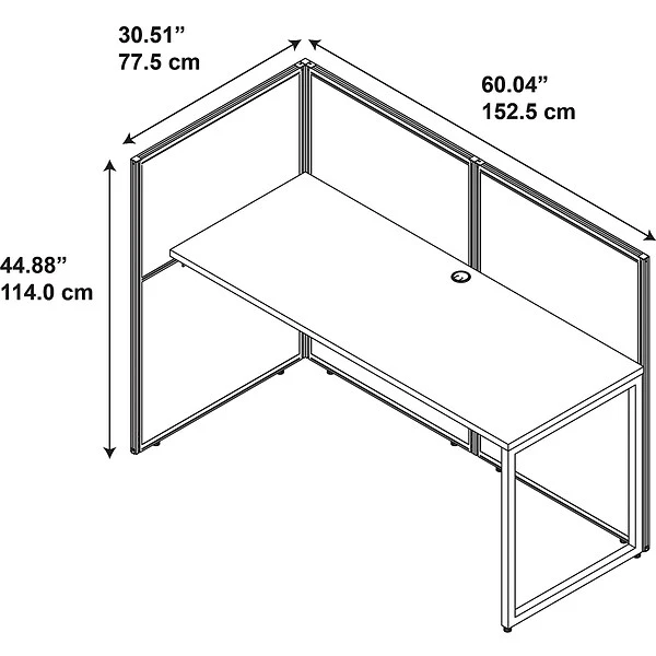 Bush Business Furniture Easy Office 60W Straight Desk Open Office, Mocha Cherry (EOD160MR-03K) - Image 4