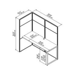 Bush Business Furniture Easy Office 66.34" X 60" Single Desk, Mocha Cherry (EODH160MR-03K)