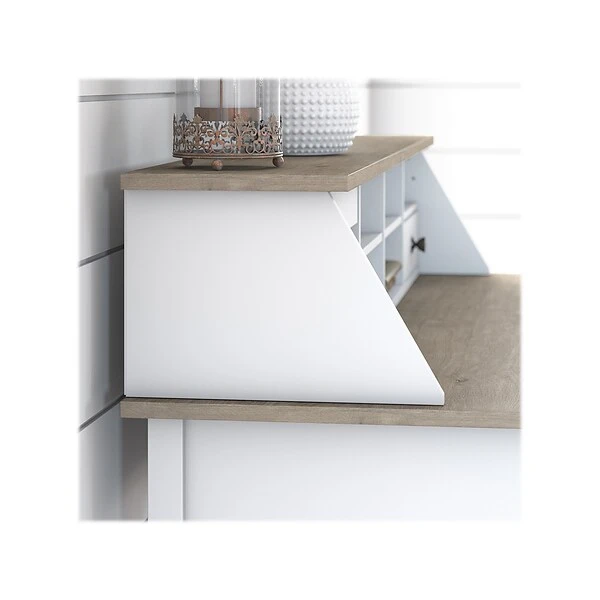 Bush Furniture Mayfield Rustic Hutch, Pure White/Shiplap Gray (MAH154GW2-03) - Image 7