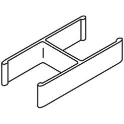 HON Verse Aluminum Panel-to-Panel 180-Degree Connector, Light Gray, 2/Pack (BSXQC180GY)