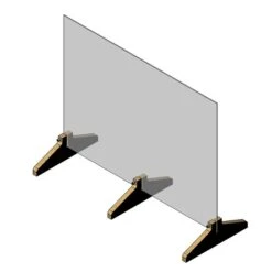 Waddell Freestanding Sneeze Guard, 24"H X 30"W, Clear/Black, Acrylic (SG2-2430)