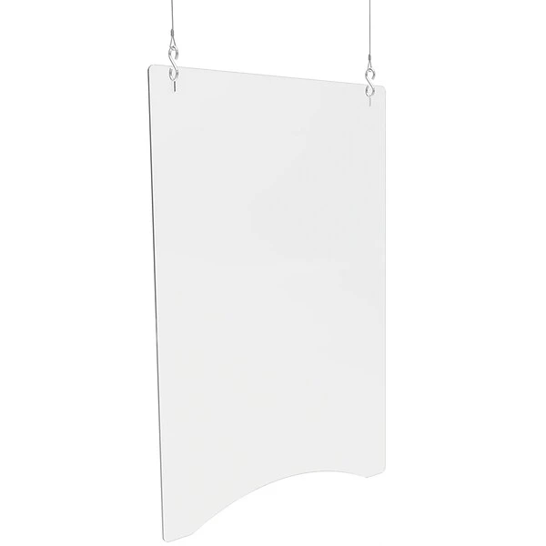 Deflect-O Hanging Sneeze Guard, 36"H X 24"W, Clear Polycarbonate, 2/Carton (PBCHPC2436)