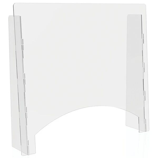 Deflect-O Freestanding Sneeze Guard, 24"H X 27"W, Clear Polycarbonate, 2/Carton (PBCTPC2724P)