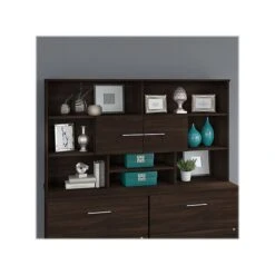 Bush Business Furniture Office 500 71 "W Desktop Hutch, Black Walnut (OFH172BWK)