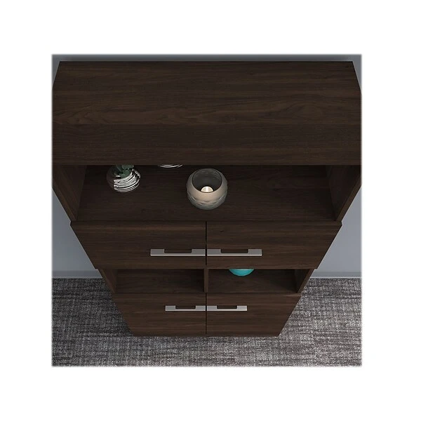 Bush Business Furniture Office 500 5-Shelf 70"H Bookcase With Doors, Black Walnut (OFB136BW) - Image 3