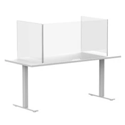 Poppin Non Tackable Freestanding Protective Shield, 23.5"H X 58.11"W Acrylic Clear (107966)