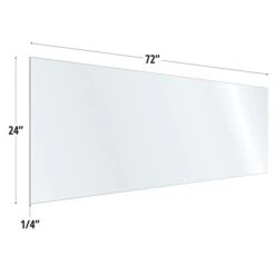 OfficeSource 72"W X 24"H Acrylic Non-Tackable Screens With Free-Standing Panel Feet, Clear, 2/Pk (VARFSPB2472C)