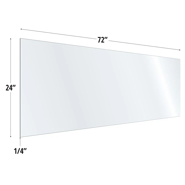 OfficeSource 72"W X 24"H Acrylic Non-Tackable Screens With Free-Standing Panel Feet, Clear, 2/Pk (VARFSPB2472C)