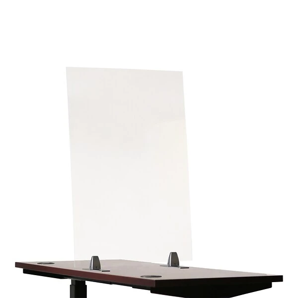 OfficeSource 24"W X 30"H Acrylic Non-Tackable Screens With Free-Standing Panel Feet, Clear, 2/Pk (VARFSPB3024C) - Image 2