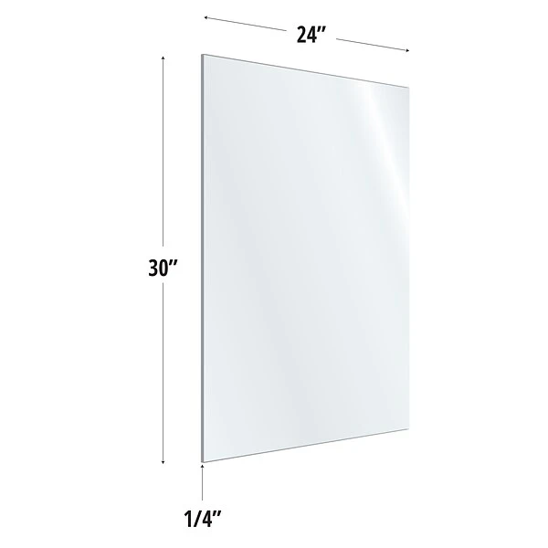 OfficeSource 24"W X 30"H Acrylic Non-Tackable Screens With Free-Standing Panel Feet, Clear, 2/Pk (VARFSPB3024C) - Image 4