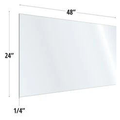 OfficeSource 48"W X 24"H Acrylic Non-Tackable Screens With Free-Standing Panel Feet, Clear, 2/Pk (VARFSPB2448C)