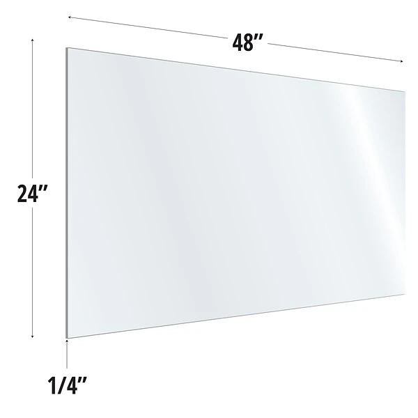 OfficeSource 48"W X 24"H Acrylic Non-Tackable Screens With Free-Standing Panel Feet, Clear, 2/Pk (VARFSPB2448C)