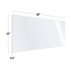 OfficeSource 60"W X 24"H Acrylic Non-Tackable Screens With Free-Standing Panel Feet, Clear, 2/Pk (VARFSPB2460C)