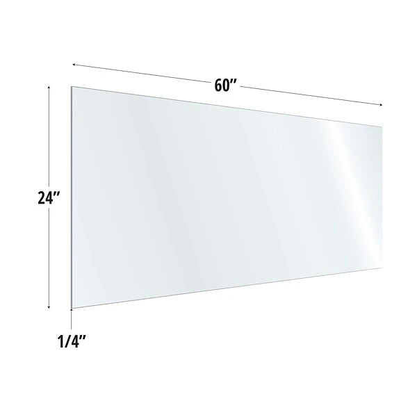 OfficeSource 60"W X 24"H Acrylic Non-Tackable Screens With Free-Standing Panel Feet, Clear, 2/Pk (VARFSPB2460C)