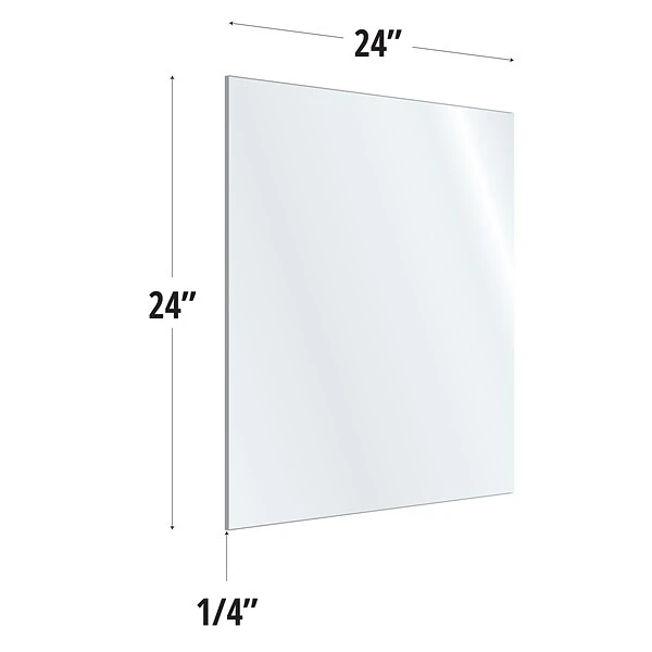 OfficeSource 24"W X 24"H Acrylic Non-Tackable Screens With Free-Standing Panel Feet, Clear, 2/Pk (VARFSPB2424C) - Image 4