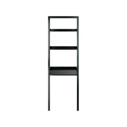 Winsome Bellamy 3-Shelf 69"H Leaning Bookcase, Black (29323)